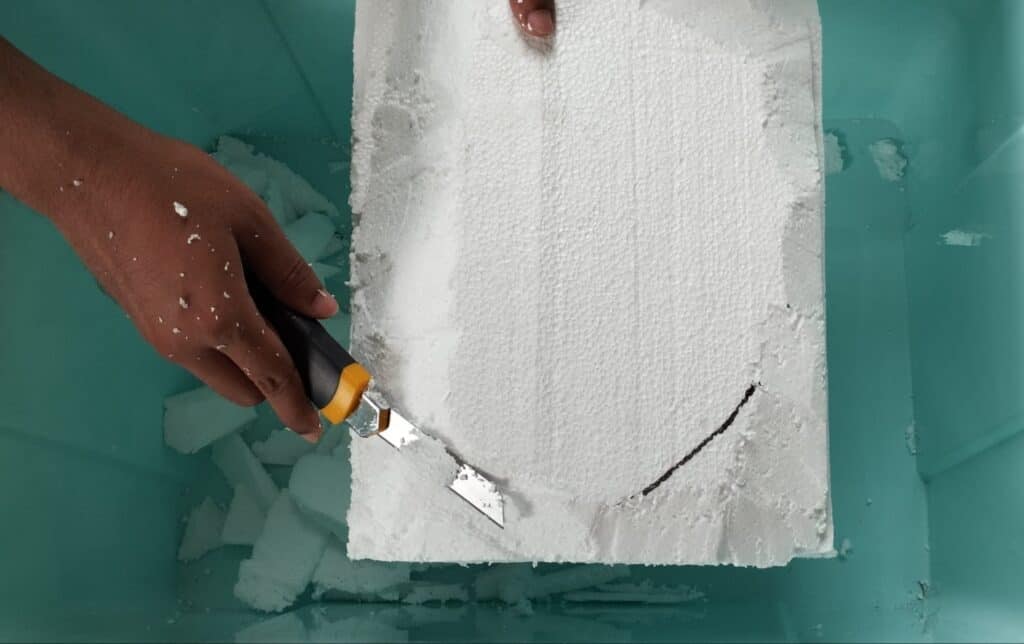 DIY turtle basking area for pond step 3