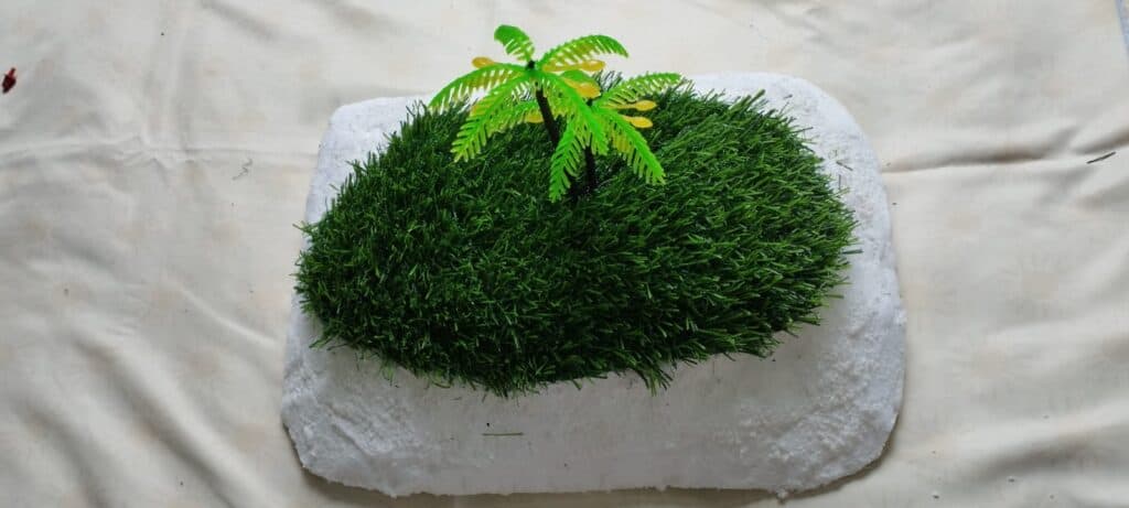 DIY turtle basking area for pond step 6 part 2