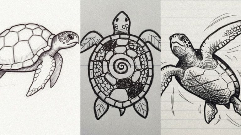 5 Easy Sea Turtle Doodles Anyone Can Draw